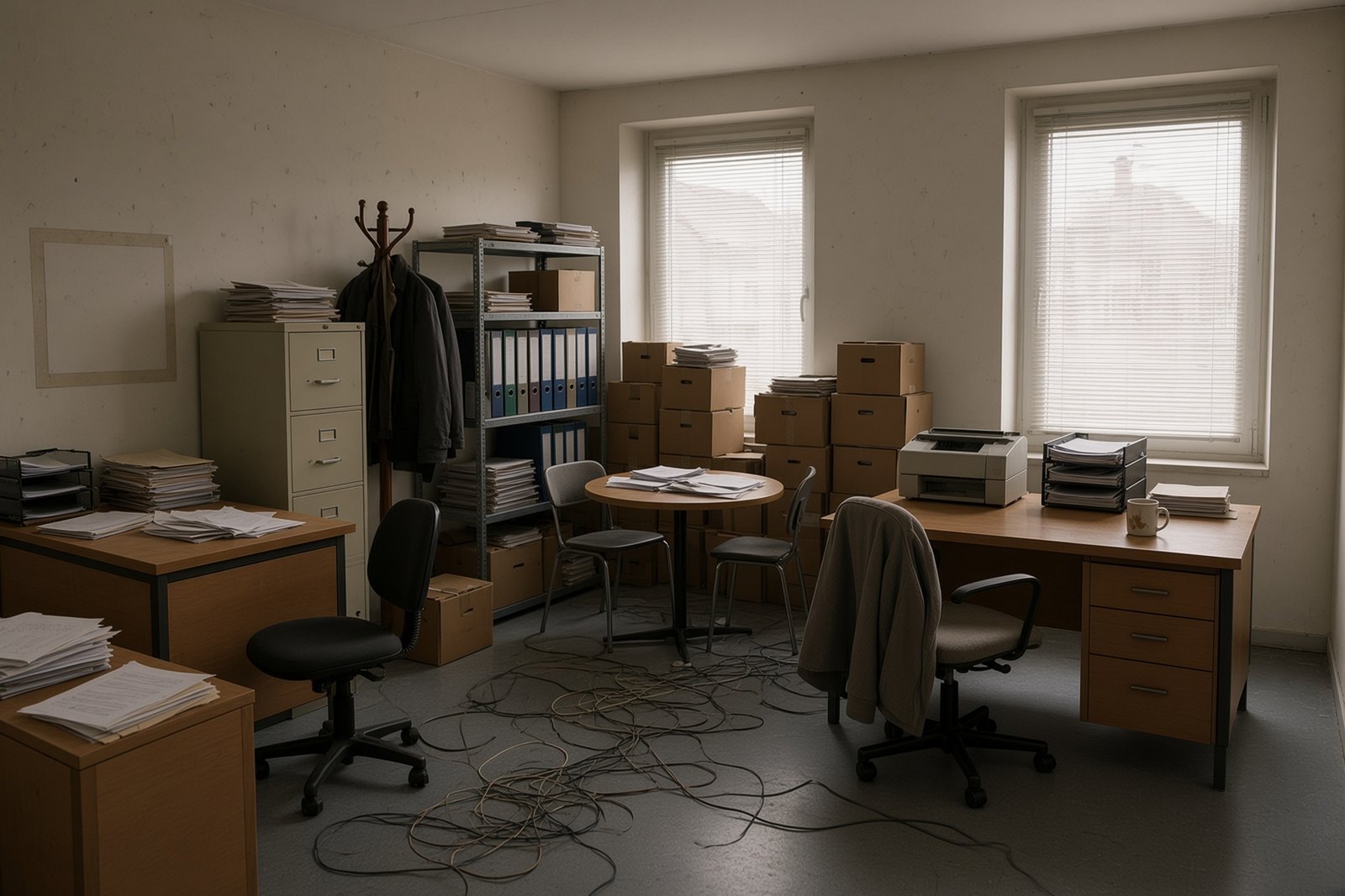 Kleines Büro vor der Gewerbeauflösung